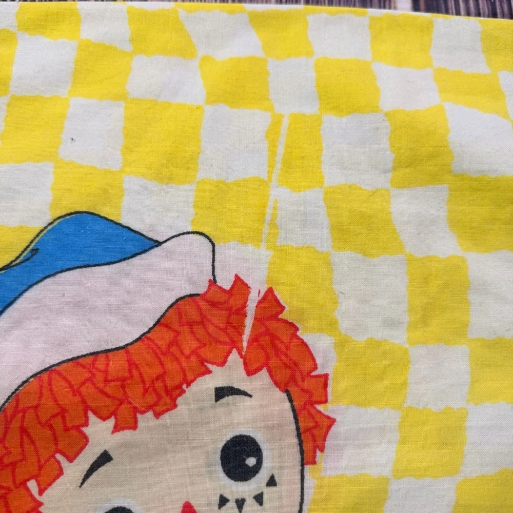Vintage Yellow Twin Raggedy‎ Ann & Andy Bobbs Merrill 2 Pillow Cases